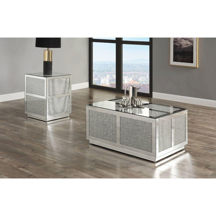 ACME - Lavina - Coffee Table - Mirrored & Faux Diamonds - 5th Avenue Furniture