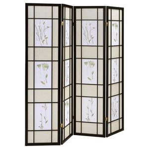 CoasterEveryday - Catabella - 4-Panel Floral Print Folding Screen - Multi-Color - 5th Avenue Furniture