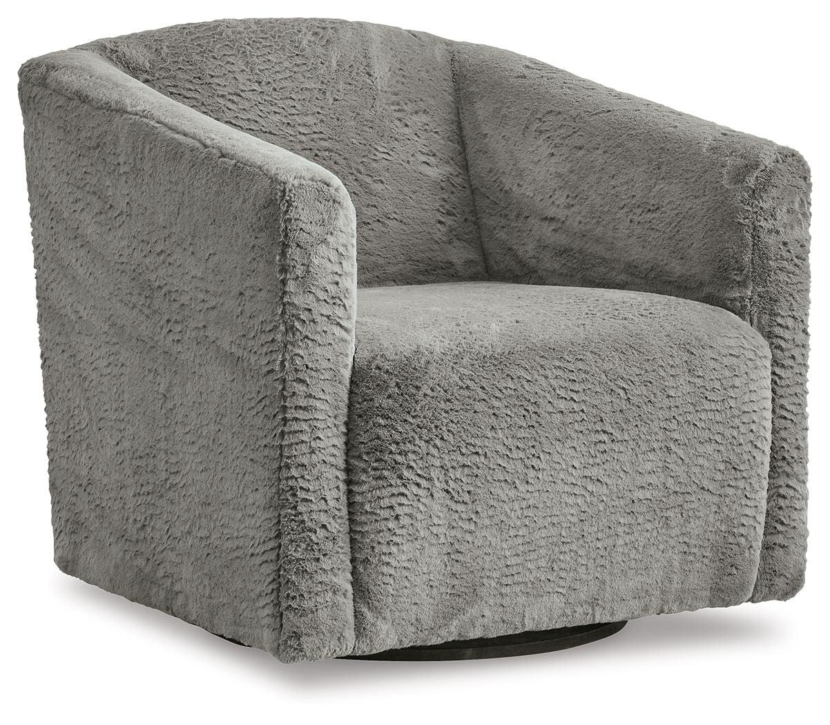 Signature Design by Ashley® - Bramner - Charcoal - Swivel Accent Chair - 5th Avenue Furniture