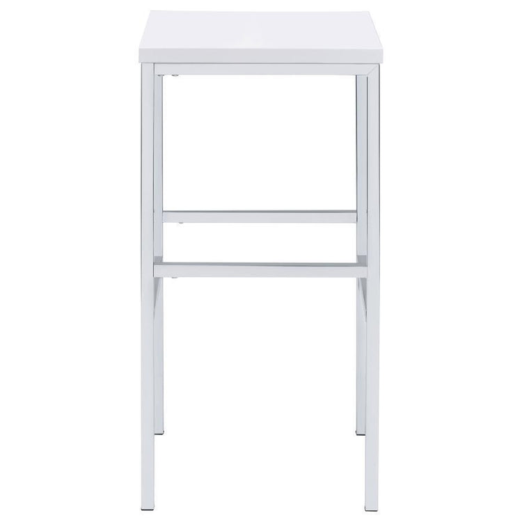 CoasterEveryday - Natividad - 5 Piece Bar Set - White High Gloss And Chrome - 5th Avenue Furniture