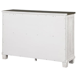 Coaster Fine Furniture - Lilith - 7-Drawer Dresser Distressed - Distressed Gray And White - 5th Avenue Furniture