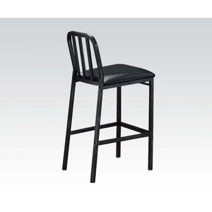 ACME - Jodie - Bar Chair (Set of 2) - Black PU & Antique Black - 5th Avenue Furniture