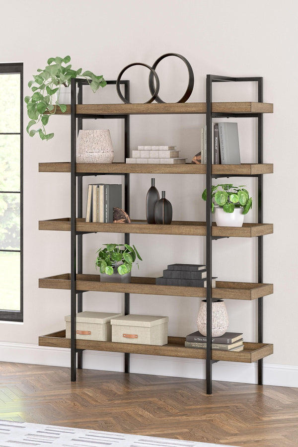 Signature Design by Ashley® - Montia - Light Brown - Bookcase - 5th Avenue Furniture
