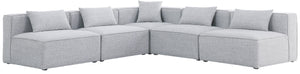 Meridian Furniture - Cube - Modular Sectional 5 Piece - Gray - Fabric - Modern & Contemporary - 5th Avenue Furniture