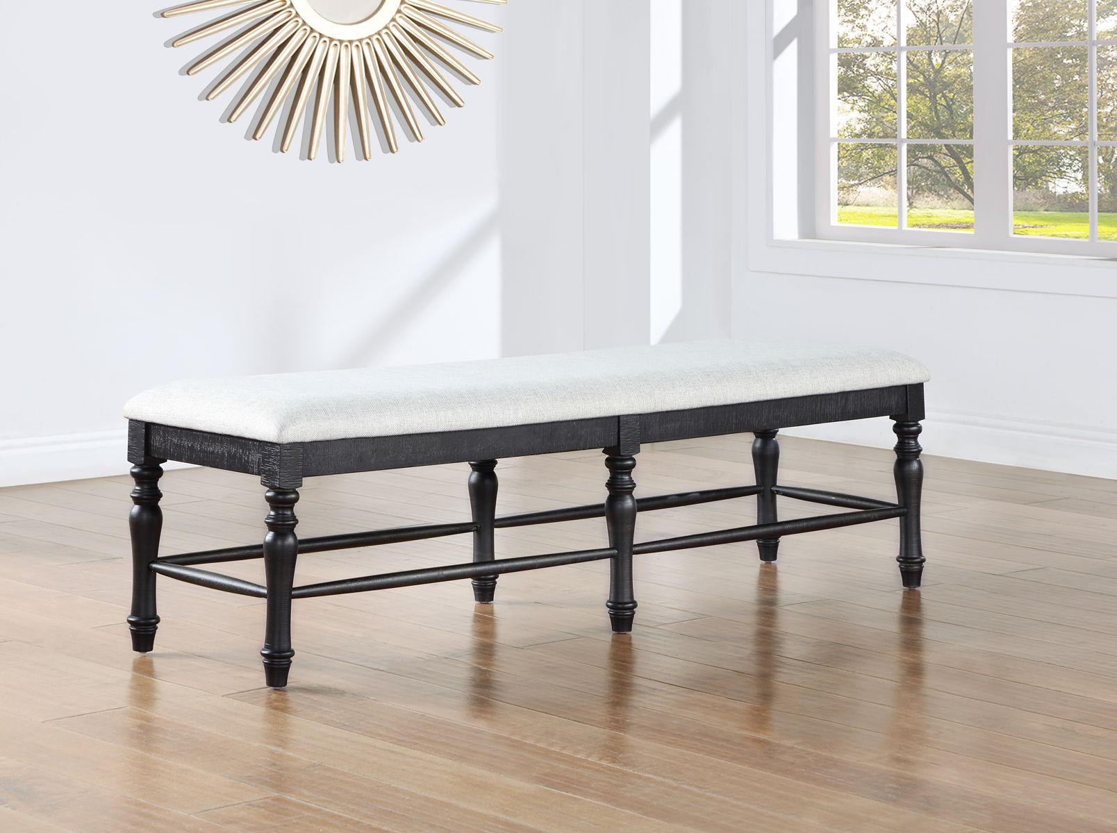 Steve Silver Furniture - Odessa - Dining Bench - Black - 5th Avenue Furniture