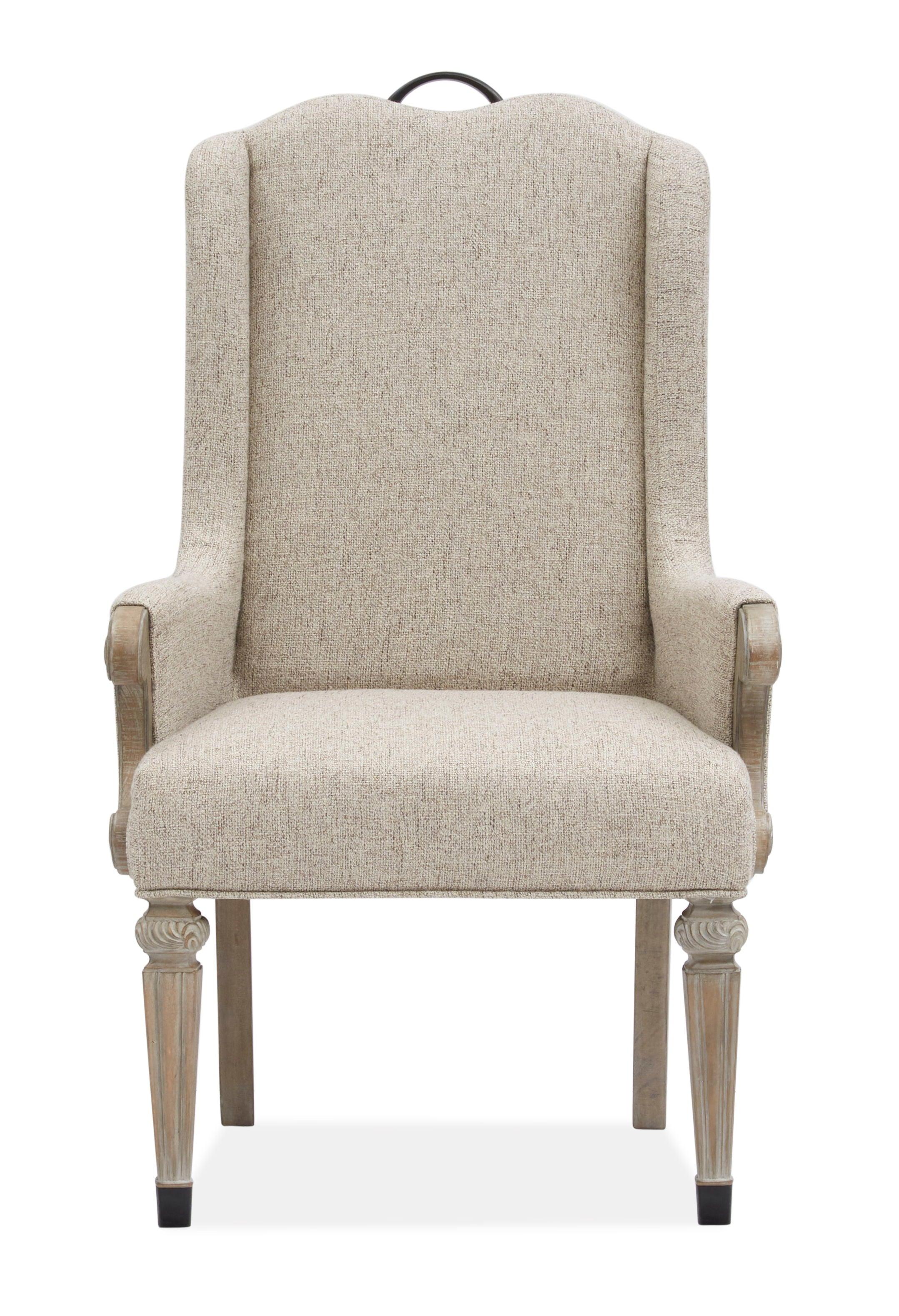 Magnussen Furniture - Marisol - Upholstered Host Arm Chair (Set of 2) - Fawn - 5th Avenue Furniture