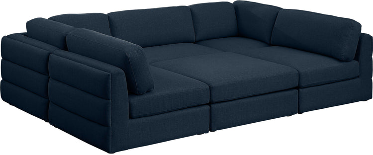 Meridian Furniture - Beckham - Modular Sectional 6 Piece - Navy - 5th Avenue Furniture