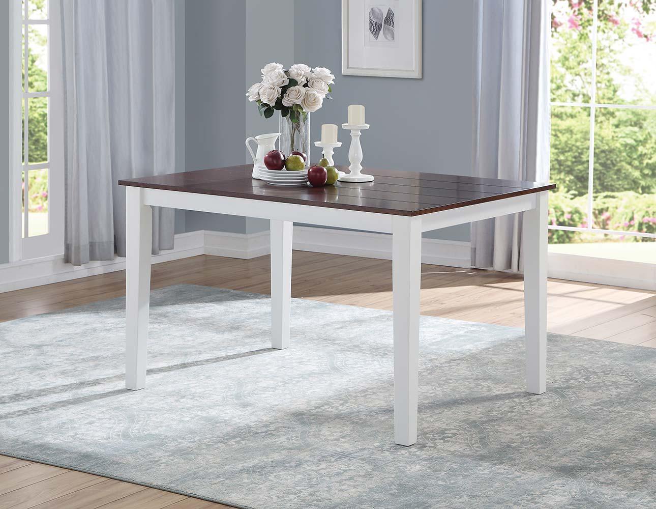 ACME - Green Leigh - Dining Table - White & Walnut - 5th Avenue Furniture