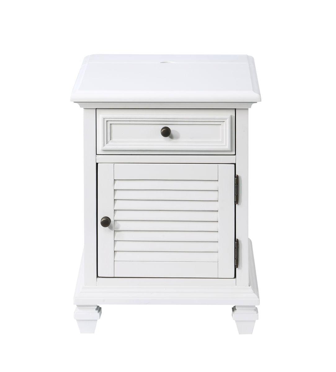 Steve Silver Furniture - Charlestown - Storage End With USB - White - 5th Avenue Furniture