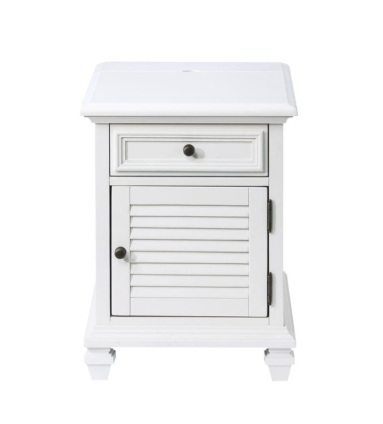 Steve Silver Furniture - Charlestown - Storage End With USB - White - 5th Avenue Furniture