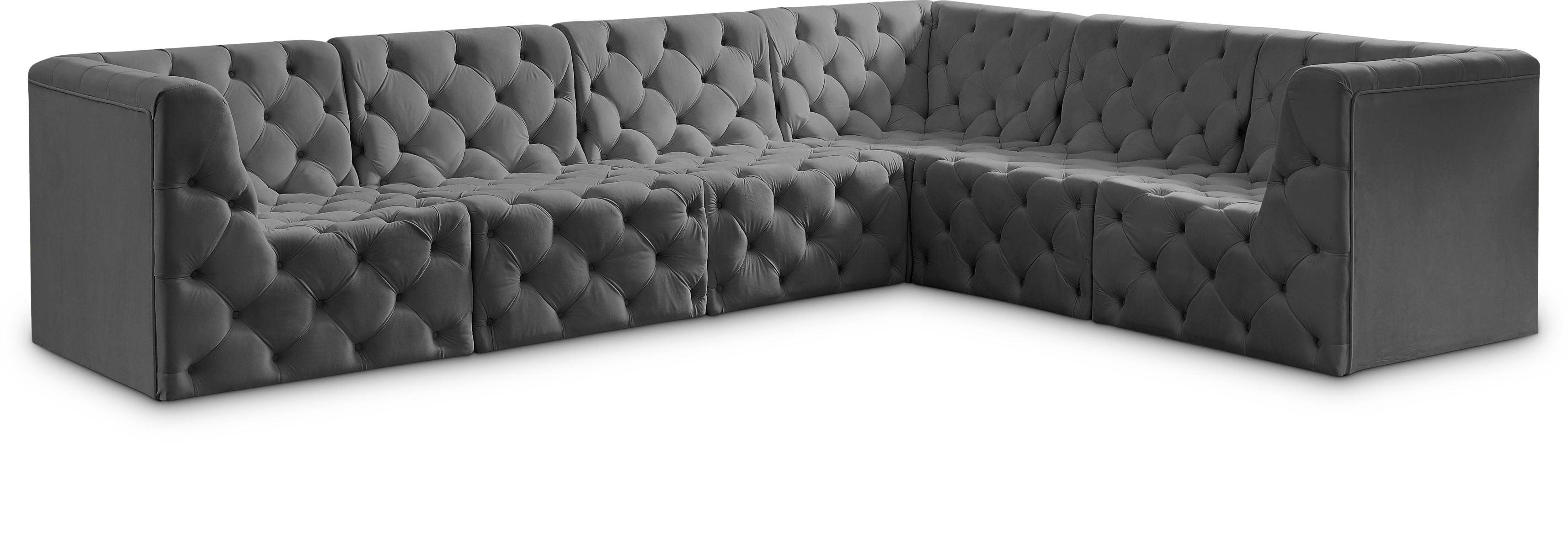 Meridian Furniture - Tuft - Modular Sectional 6 Piece - Gray - Fabric - 5th Avenue Furniture