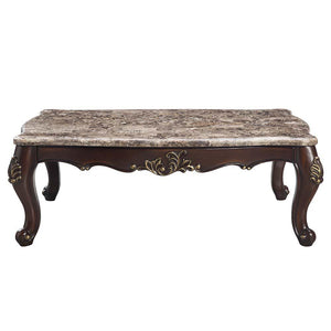 ACME - Ragnar - Coffee Table - Marble Top & Cherry Finish - 5th Avenue Furniture