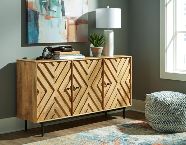 Signature Design by Ashley® - Cadewick - Natural - Accent Cabinet - 5th Avenue Furniture