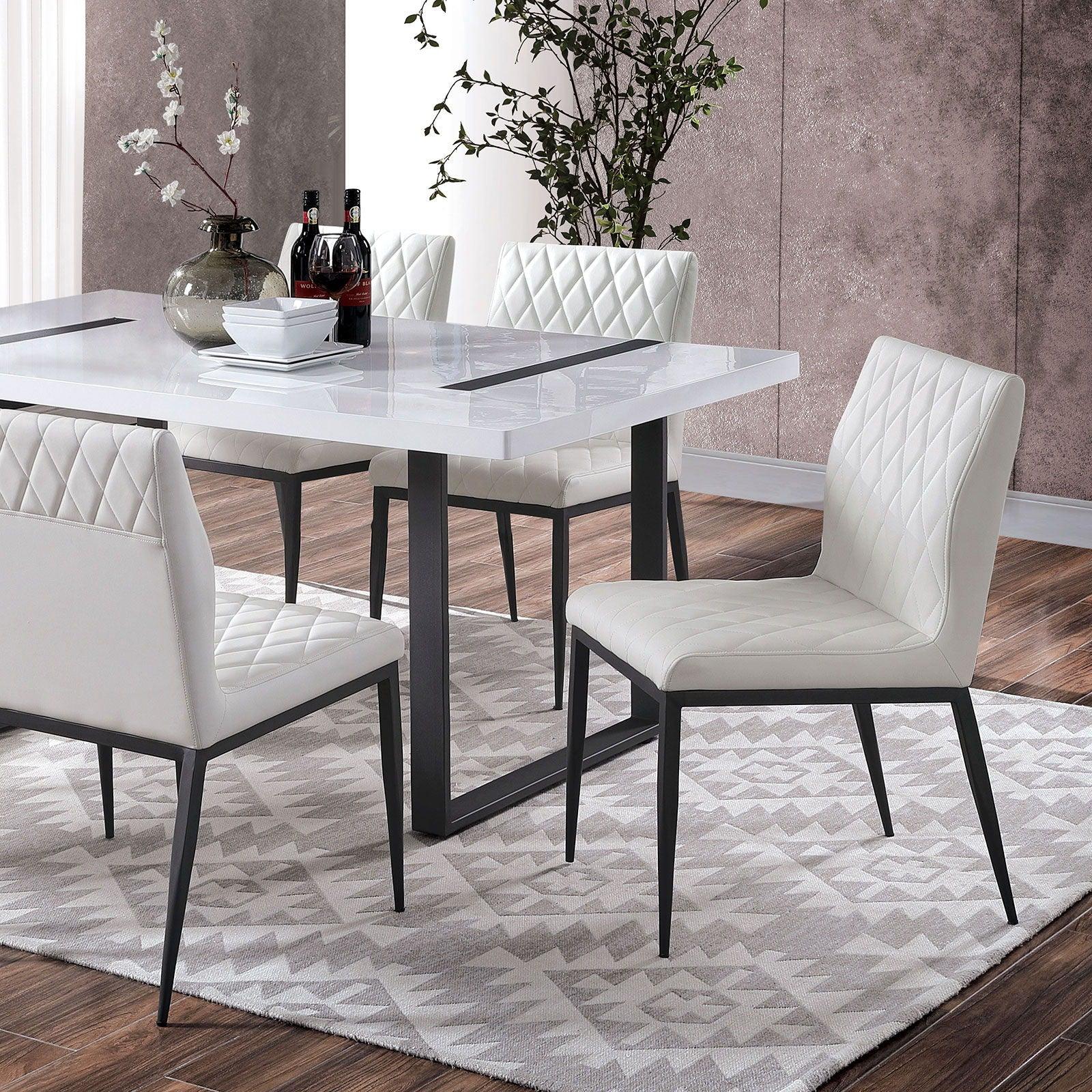 Furniture of America - Alessia - Dining Table - White / Black - 5th Avenue Furniture