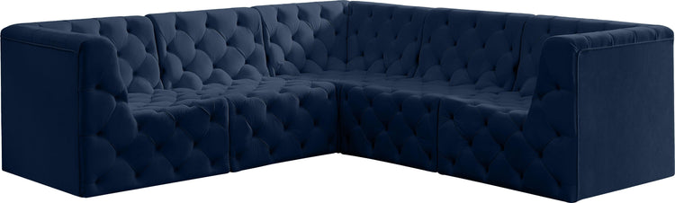 Meridian Furniture - Tuft - Modular Sectional 5 Piece - Navy - 5th Avenue Furniture