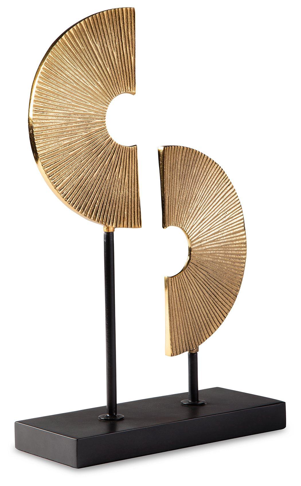 Signature Design by Ashley® - Berrnette - Gold Finish / Black - Sculpture - 5th Avenue Furniture