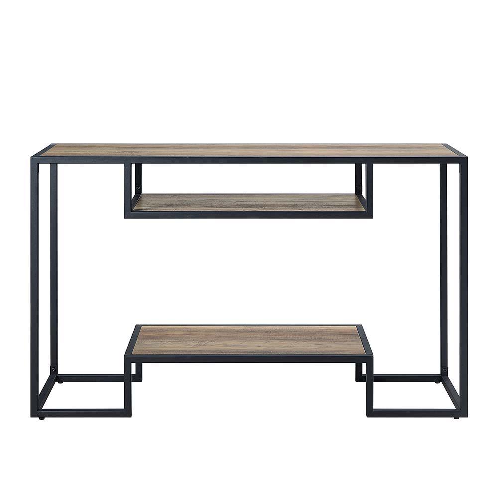 ACME - Idella - Console Table - Rustic Oak & Black Finish - 5th Avenue Furniture