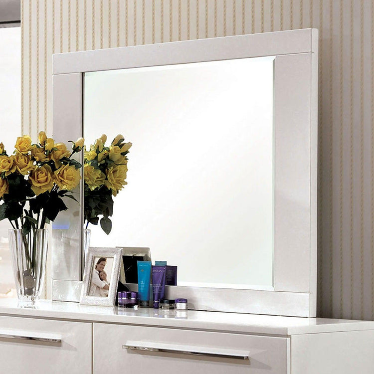 Furniture of America - Clementine - Mirror - Glossy White - 5th Avenue Furniture