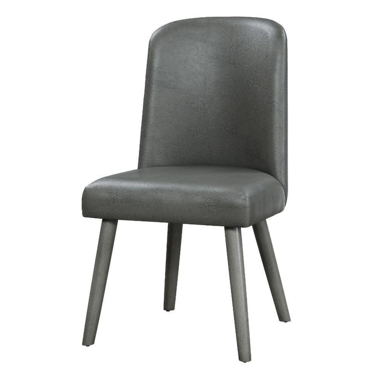 ACME - Waylon - Side Chair (Set of 2) - Gray PU & Gray Oak - 5th Avenue Furniture