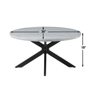 Steve Silver Furniture - Keyla - Faux Marble Round Cocktail Table - Gray - 5th Avenue Furniture