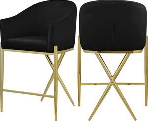 Meridian Furniture - Xavier - Counter Stool with Gold Legs - 5th Avenue Furniture