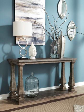 Ashley Furniture - Johnelle - Gray - Sofa Table - 5th Avenue Furniture