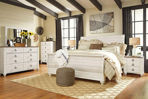 Ashley Furniture - Willowton - Brown / Beige / White - Five Drawer Chest - 5th Avenue Furniture