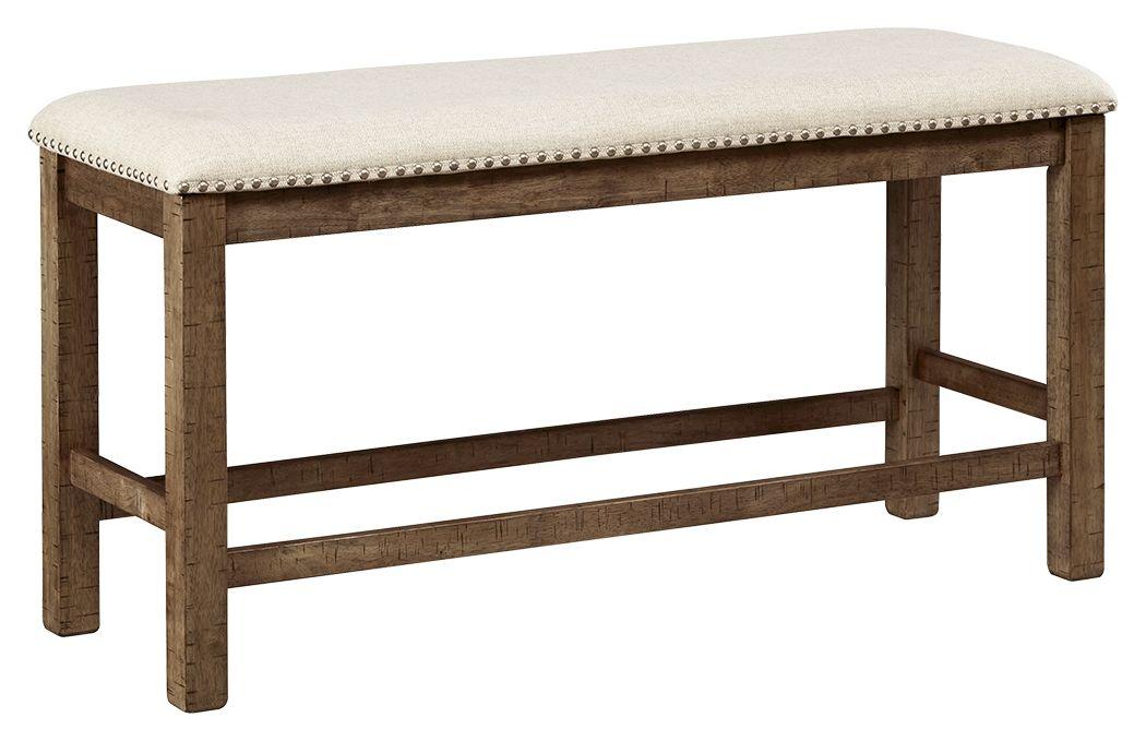 Ashley Furniture - Moriville - Beige - Double Uph Bench - 5th Avenue Furniture