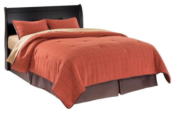 Ashley Furniture - Huey - Black - Queen Sleigh Headboard - 5th Avenue Furniture