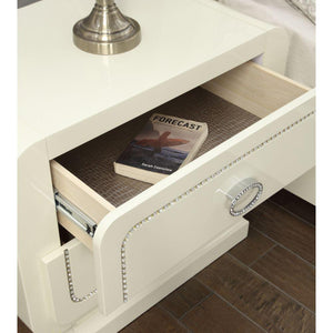 ACME - Bellagio - Nightstand - Ivory High Gloss - 5th Avenue Furniture