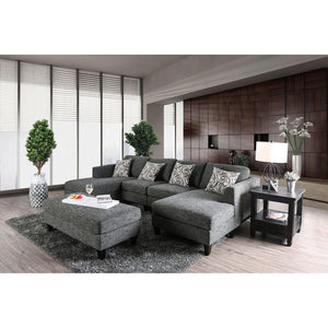 Furniture of America - Lowry - Sectional & Ottoman - Gray - 5th Avenue Furniture