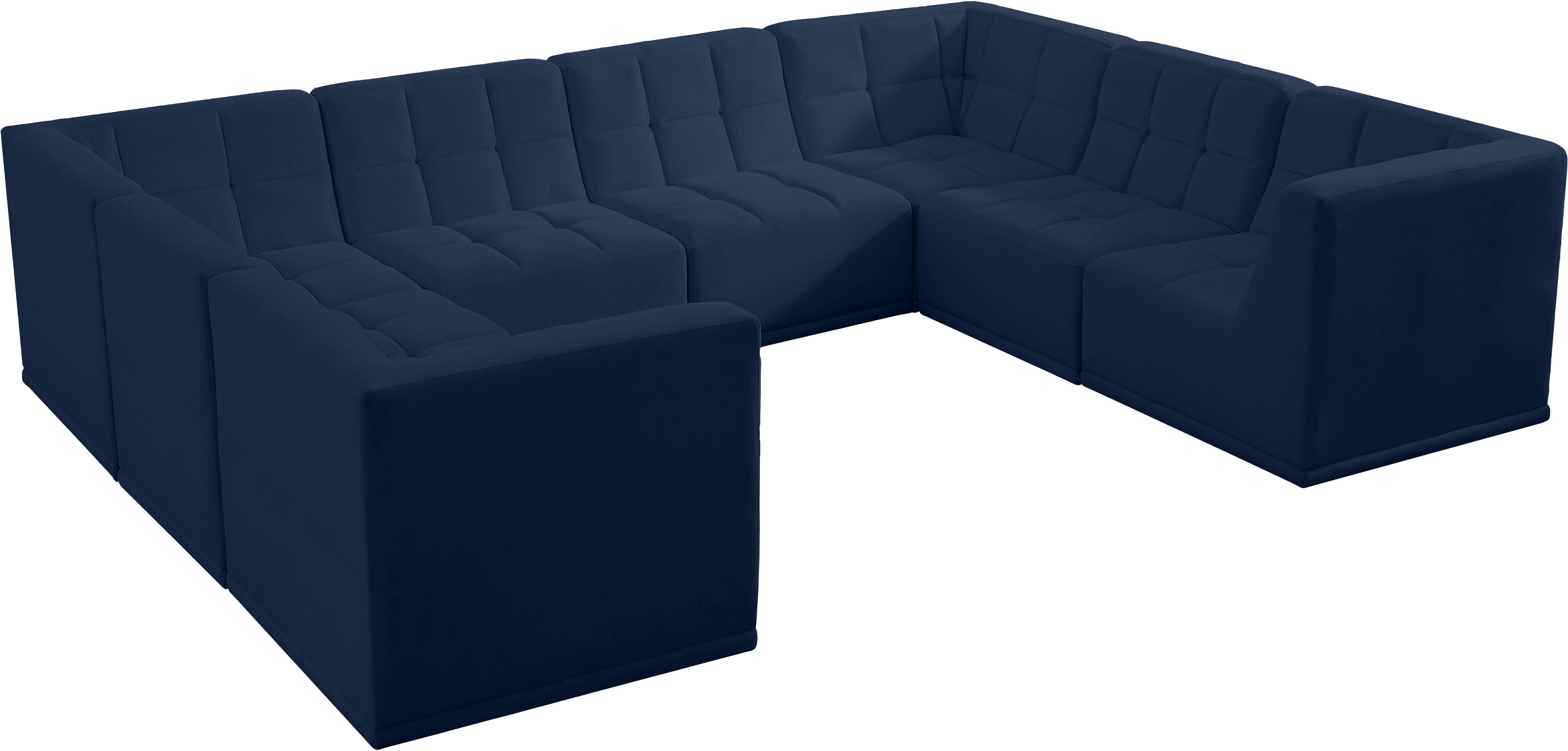 Meridian Furniture - Relax - Modular Sectional - Navy - 5th Avenue Furniture