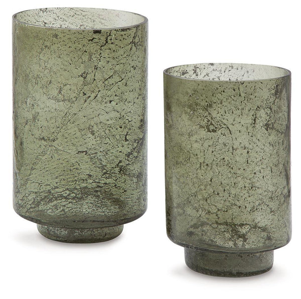 Signature Design by Ashley® - Clarkton - Green - Candle Holder Set (Set of 2) - 5th Avenue Furniture