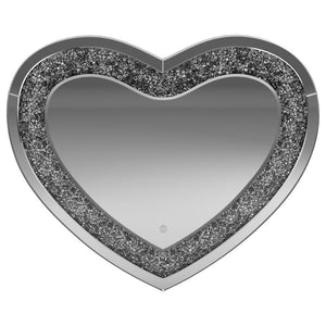 CoasterEssence - Aiko - Heart Shape Wall Mirror - Silver - 5th Avenue Furniture