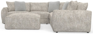 Jackson - Bucktown - 3 Piece Sectional With Extra Thick Cuddler Seat Cushions And Cocktail Ottoman - Parchment - 5th Avenue Furniture