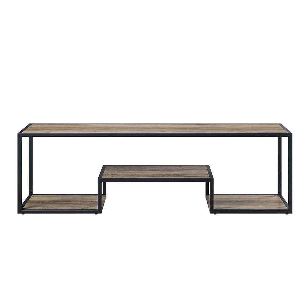 ACME - Idella - TV Stand - Rustic Oak & Black Finish - 5th Avenue Furniture