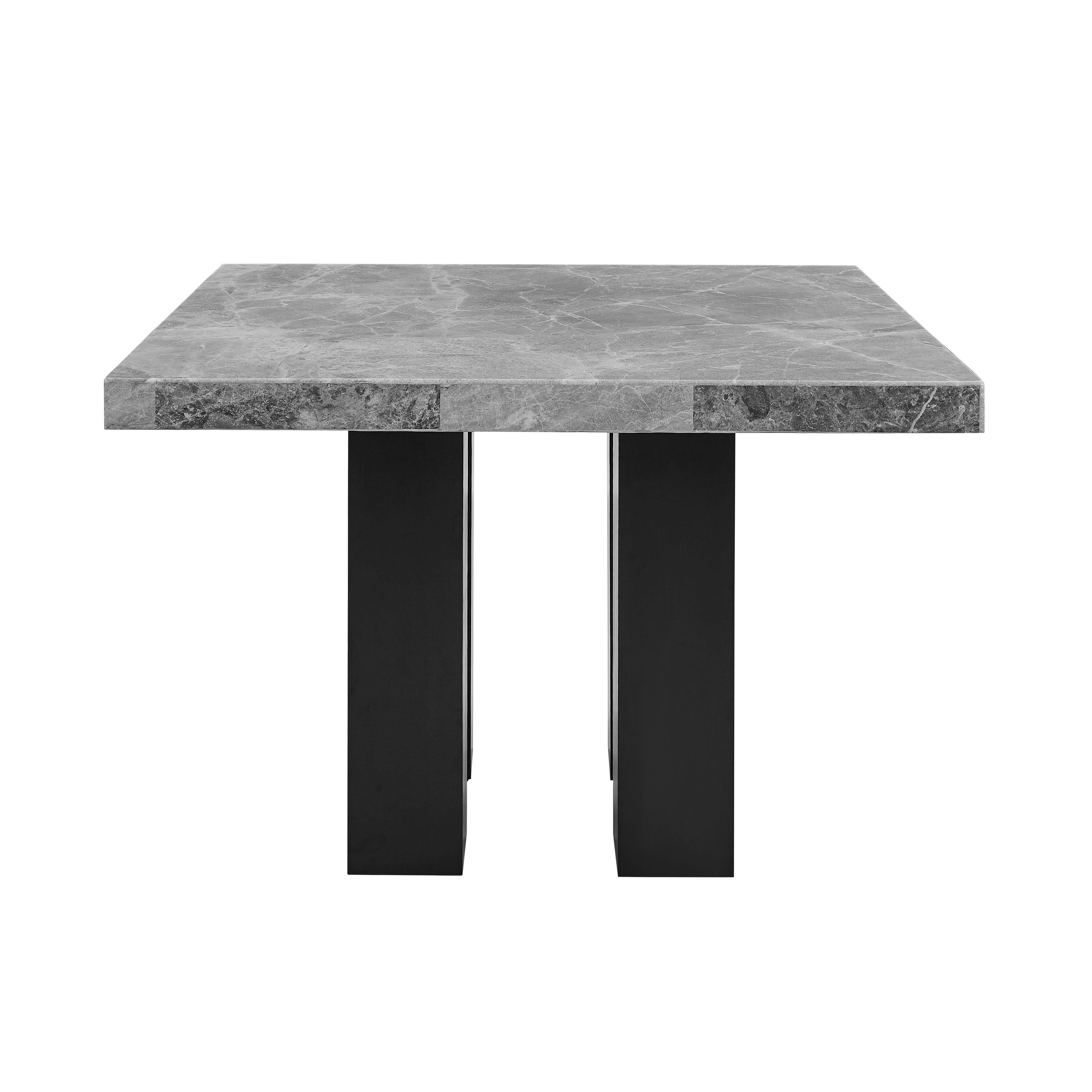 Steve Silver Furniture - Camila - Square Gray Marble Top Table - Dark Gray - 5th Avenue Furniture