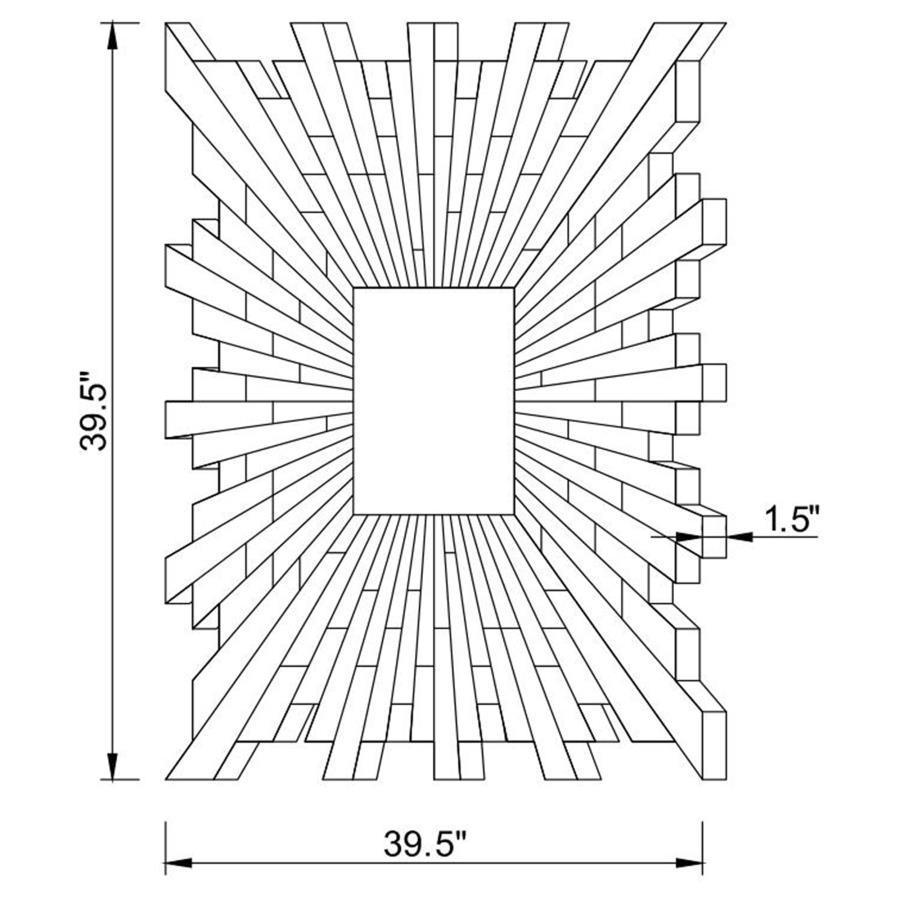 CoasterEssence - Brantley - Square Sunburst Wall Mirror - Silver - 5th Avenue Furniture