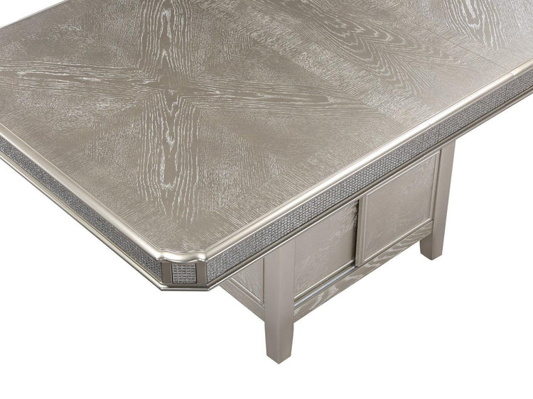 Crown Mark - Klina - Counter Height Table (1 X 12 Leaf) - Pearl Silver - 5th Avenue Furniture