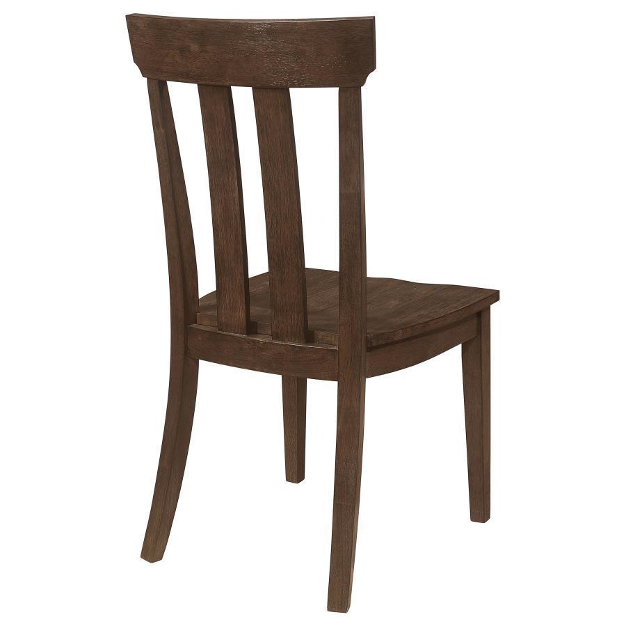 Coaster Fine Furniture - Reynolds - Slat Back Dining Side Chair - Brown Oak (Set of 2) - 5th Avenue Furniture