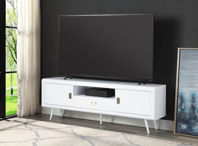 ACME - Pagan - TV Stand - White High Gloss Finish - 5th Avenue Furniture
