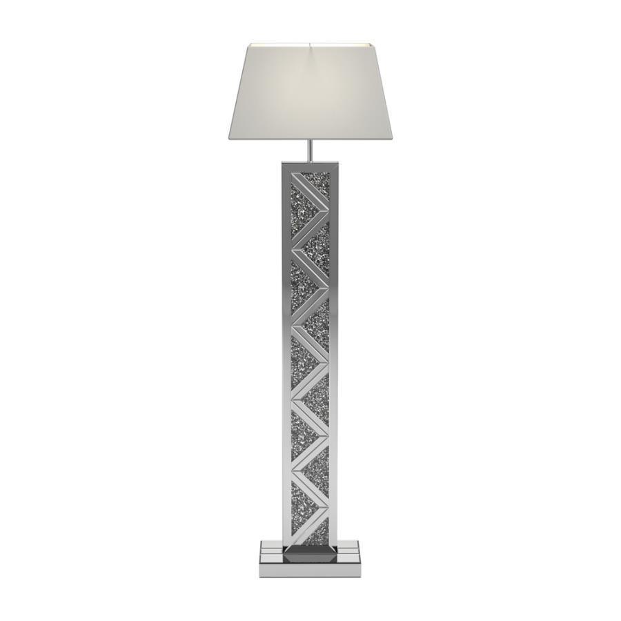CoasterElevations - Carmen - Geometric Base Floor Lamp - Silver - 5th Avenue Furniture