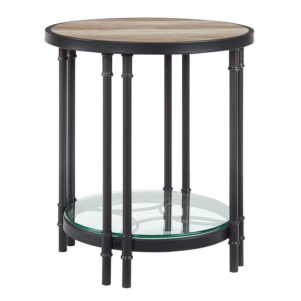 ACME - Brantley - End Table - Oak & Sandy Black Finish - 24" - 5th Avenue Furniture