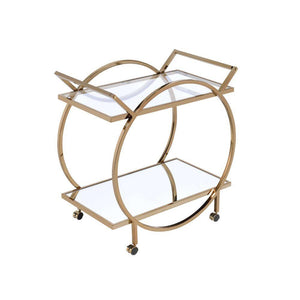 ACME - Traverse - Serving Cart - Champagne & Mirrored - 5th Avenue Furniture