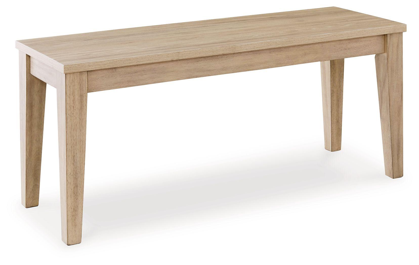 Signature Design by Ashley® - Gleanville - Light Brown - Large Dining Room Bench - 5th Avenue Furniture