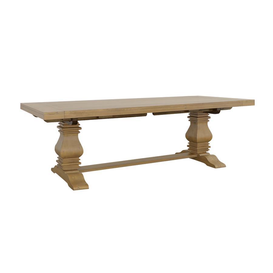 CoasterElevations - Florence - Double Pedestal Dining Table - Rustic Smoke - 5th Avenue Furniture