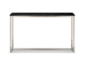 Magnussen Furniture - Kira - Rectangular Sofa Table - Black Marble And Brushed Nickel - 5th Avenue Furniture