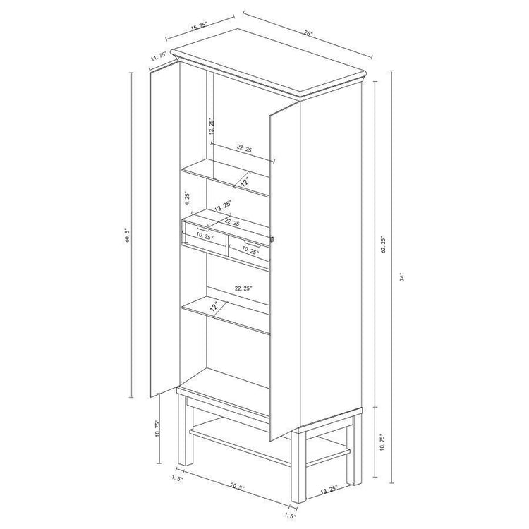 CoasterEssence - Lovegood - 2-Door Accent Cabinet - Rich Brown And Black - 5th Avenue Furniture