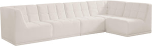 Meridian Furniture - Relax - Modular Sectional 5 Piece - Cream - Fabric - 5th Avenue Furniture