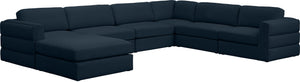 Meridian Furniture - Beckham - Modular Sectional 7 Piece - Navy - 5th Avenue Furniture